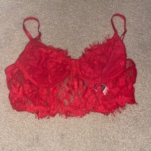 Red lace Bra/ Top